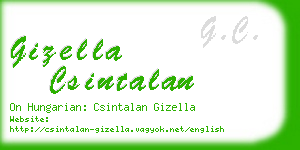 gizella csintalan business card